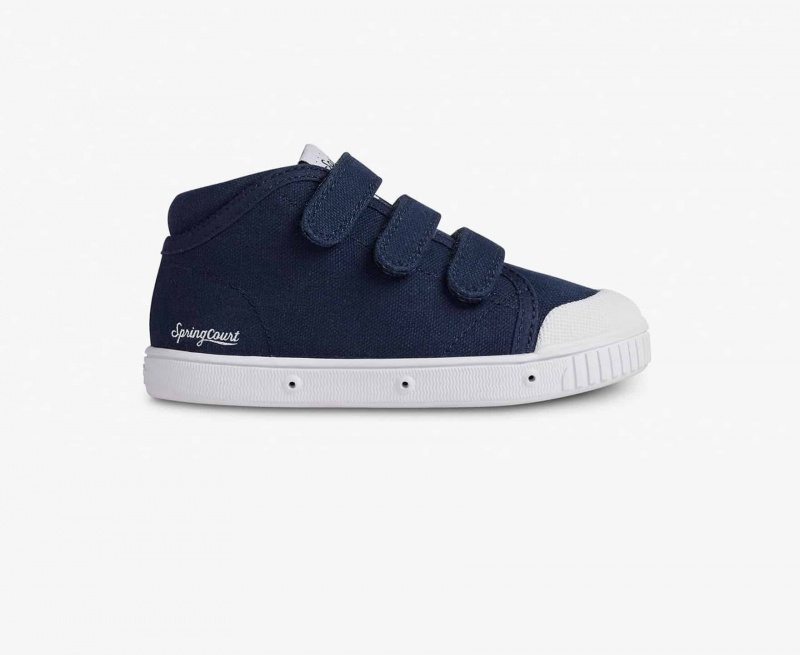 Basket Spring Court B2 Scratch Tela Bleu Marine Bleu Enfant | TTJ-30323847